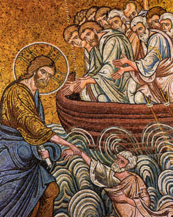 12th Century Mosiac of Peter Drowning