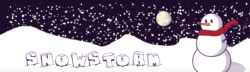 Snowstorm snowman with envelop