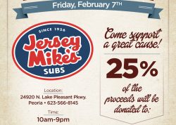 Jersey Mikes Fundraiser on February 7th