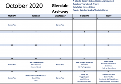 October hot lunch menu