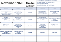 November hot lunch menu