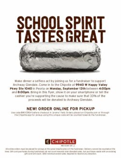 chipotle restaurant night flyer